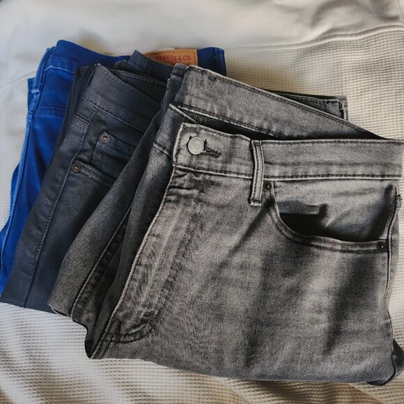 Lot 3 Levis Jeans 541 Athletic Straight Blue/Gray W 36 L 34 - Picture 1 of 4